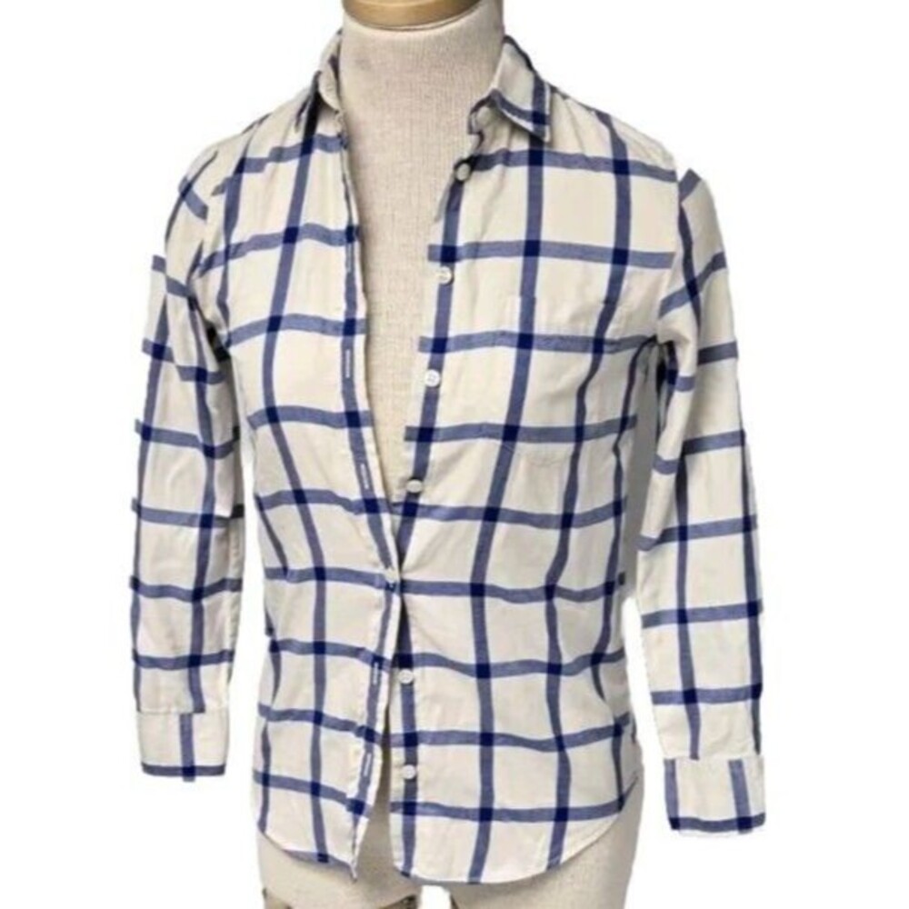 Cozy JCrew Flannel Shirt Women Petite XXS Grunge Academia Fall Autumn Cabincore